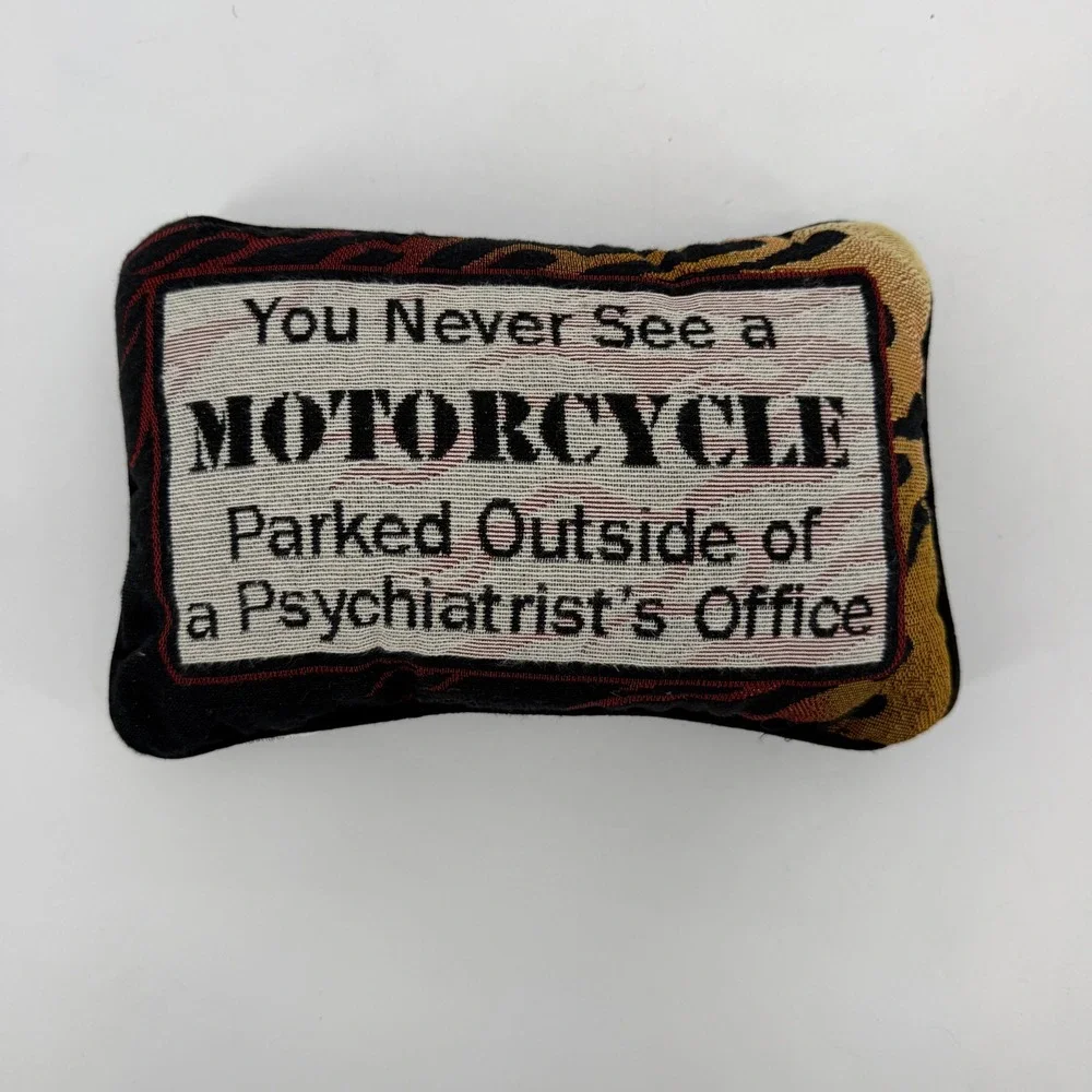 Funny Motorcycle Pillow Biker Humor Quote Man Cave Decor‎